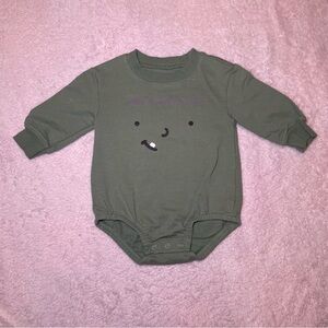 Carter's Olive Green Baby Bodysuit with Frankenstein Face